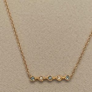 Ariel Gordon Diamond and Blue Stone Horizon Necklace